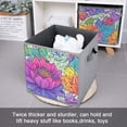 thumbnail image 5 of Set of 6 Collapsible Oxford Fabric Storage Cubes with Handles, Foldable Closet Organizer Bins for Clothes, Toys, Shelves, Home & Kitchen Colorful Floral, 5 of 7
