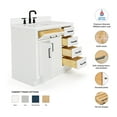 thumbnail image 2 of Ariel Hepburn 37 In. Left Offset Oval Sink Vanity With White Quartz Countertop 1.5" Edge In White, 2 of 10