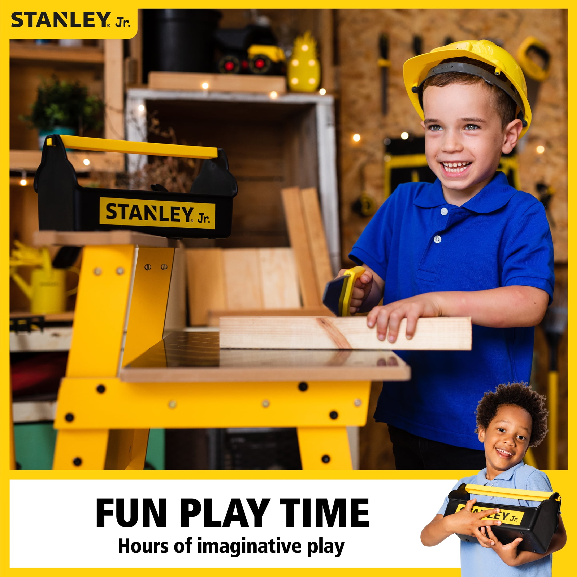 NEW Stanley Jr. 5 Piece Tool Set & Toolbox - Real Tools for Kids