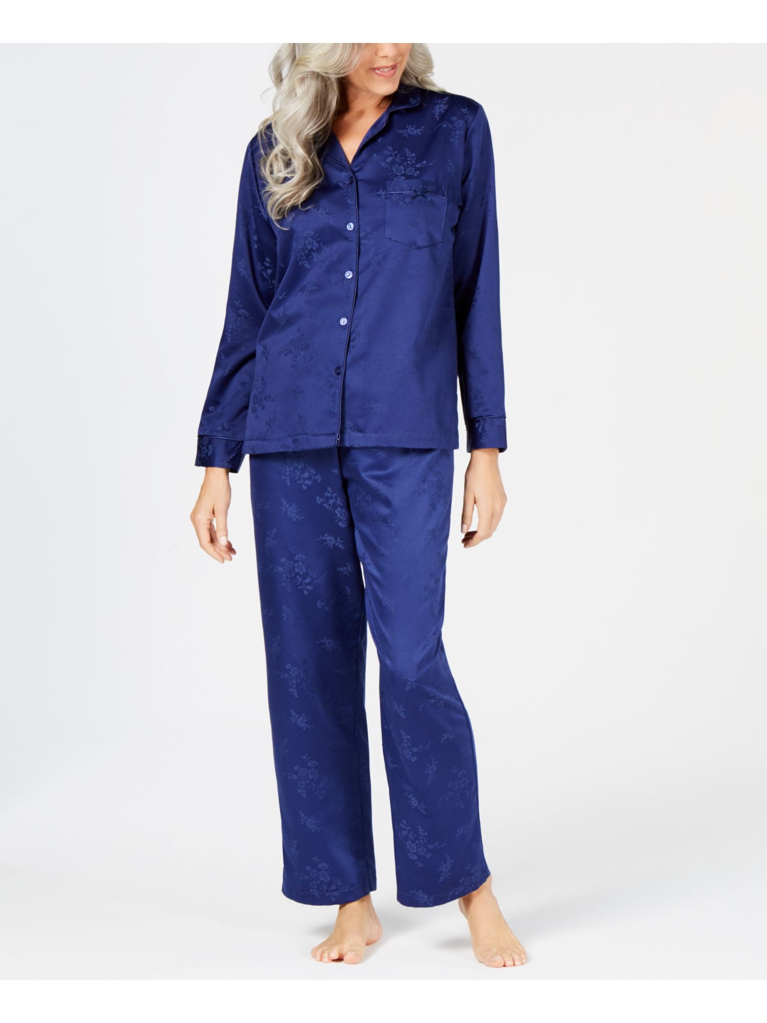 Miss Elaine MISS ELAINE Intimates Navy Solid Sleepwear Sleepwear Size XL