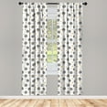 thumbnail image 3 of Abstract Curtains 2 Panels Set, Hand Drawn Circles with Bullseye Pattern with Squares Geometric Composition, Window Drapes for Living Room Bedroom, 56"W X 84"L, Pale Coffee Black, by Ambesonne, 3 of 5