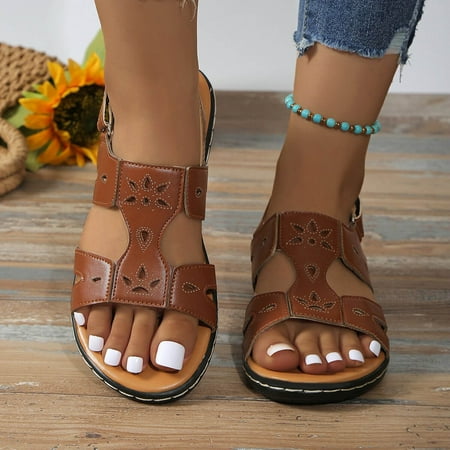 

Aueoeo Women s Summer Plus-size Comfortable Casual Platform Flat Buckle Sandals Sandals for Women Dressy Summer Womens Sandals Comfy Platform Sandal Shoes Comfortable Summer Beach Travel Sandals