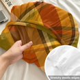 thumbnail image 4 of Twin XL Size Fitted Sheet Set - Orange Checked 2 Piece Bedding Sets 16" Deep Pocket Fitted Sheet with 1 Pillowcases, Green Thanksgiving Buffalo Plaid Brushed Microfiber Hotel Luxury Bed Sheets, 4 of 9