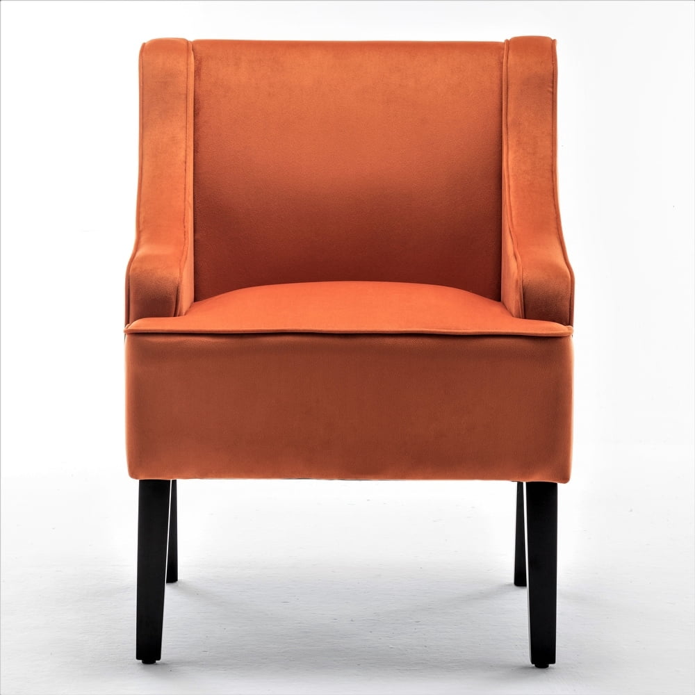 US Pride Furniture Correen 25" Wide Microfiber Accent Chair with Recessed Arms, Orange Red