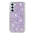 thumbnail image 6 of Bling Glitter Case for Samsung Galaxy S24 for Women Girls, Pretty Star Flash Twinkle Stardust Relief Pattern, Sparkling Powder Decoration, Heavy Duty Shockproof Protection Cover,Purple, 6 of 6