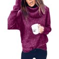 thumbnail image 1 of UKAP Suéteres de punto para mujer, suéter de cuello alto, jersey de manga larga, Jersey holgado, Tops de Color sólido, 1 of 2