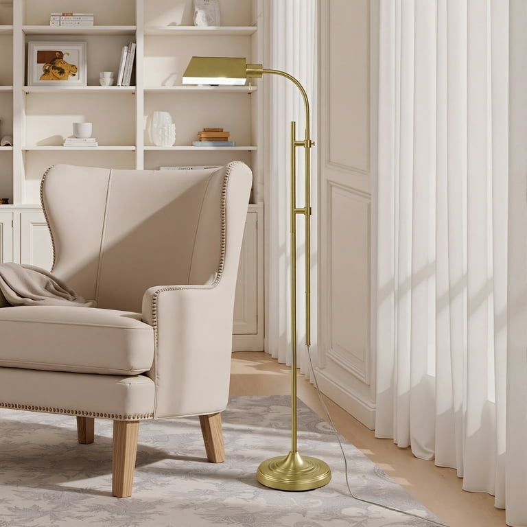 Better Homes and Gardens 1-Light Modern Adjustable Brass Floor