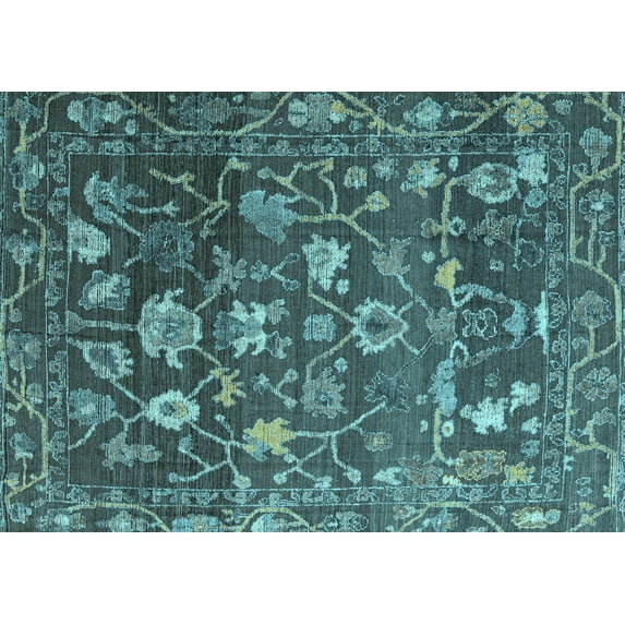 Ahgly Company Indoor Rectangle Abstract Light Blue Modern Area Rugs, 2' x 4'