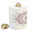 thumbnail image 2 of Purple Mandala Piggy Bank, Lacy Pastel Floral with Butterfly and Lotus Design, Ceramic Coin Bank Money Box for Cash Saving, 3.6" X 3.2", White Pale Pink, by Ambesonne, 2 of 4