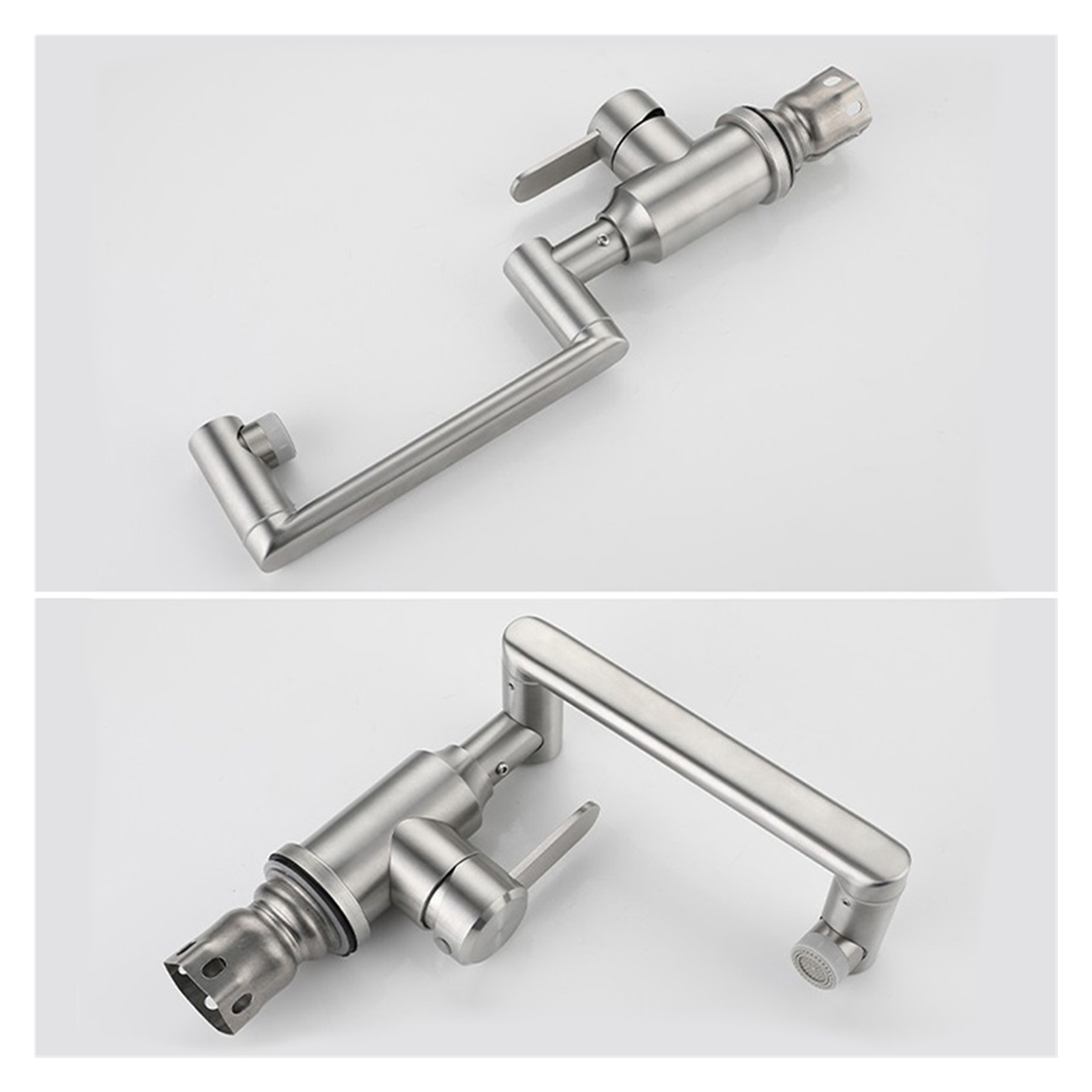 304 Stainless Steel Foldable Basin Mixer Tap 360 Degree Swivel Bathroom Faucets Kitchen Sink Washbasins Hot Cold Water Tapware ,Bar Laundry RV Farmhouse