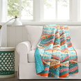 thumbnail image 1 of Lush Decor Hailey Watercolor Wave Reversible Cotton Throw Blanket, 60" x 50", Turquoise, 1 of 1