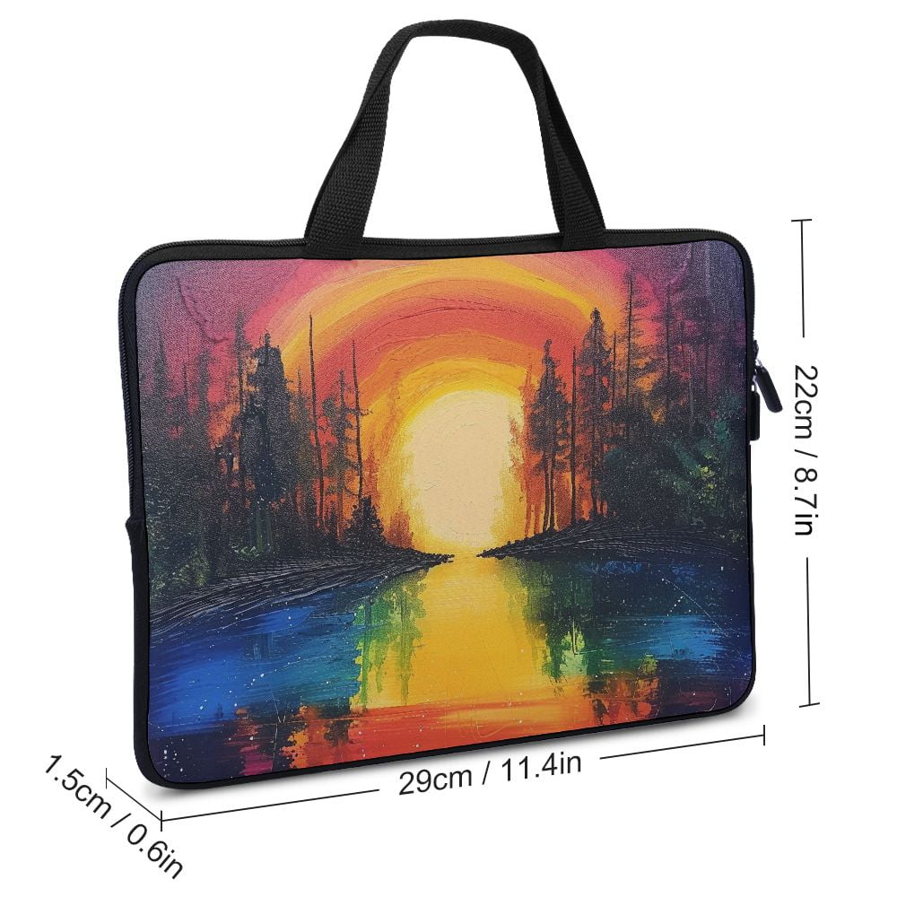 JRXY Rainbow Forest Laptop Bag Diving Fabric Computer Protective Handle Case Neoprene Tablet Cover 10inch