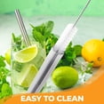 thumbnail image 6 of Bybiment Steel Straws, 12 Pack 8.5" 10.5" Metal Straws 0.24" for 20 oz - 32 oz Tumblers, Long Drinking Straws with Cleaning for Coffee, Smoothies,, 6 of 7