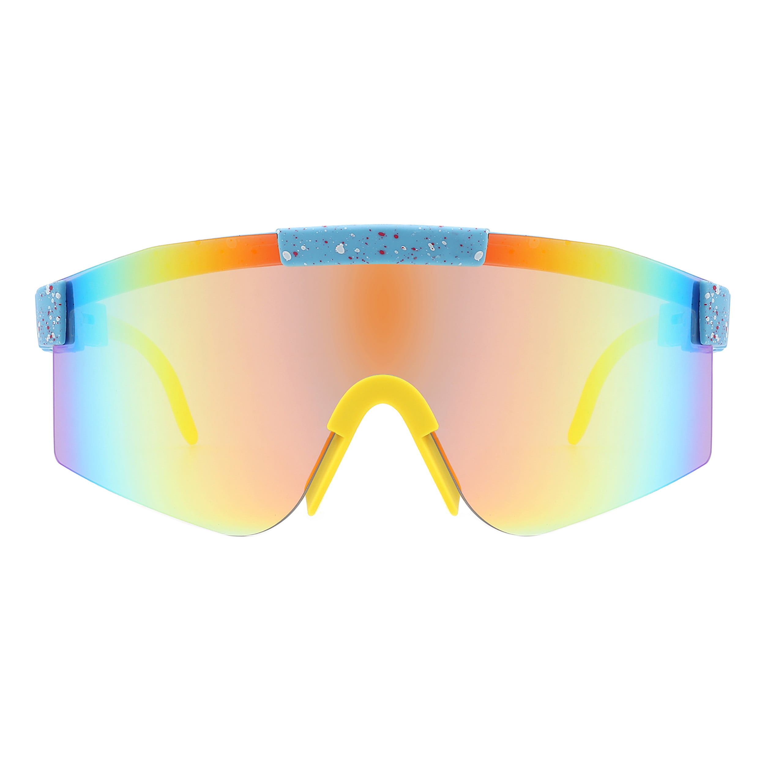 Sports Shield Sunglasses Half Rim Adjustable Temples Light Weight UV