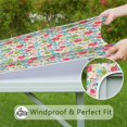 thumbnail image 6 of Pioneer Flower Floral Print Pattern Square Fitted Tablecloth with Elastic Edge,Square Table Cover,Washable Elastic Table Cover for Home Kitchen Party Decor 36"x36", 6 of 6