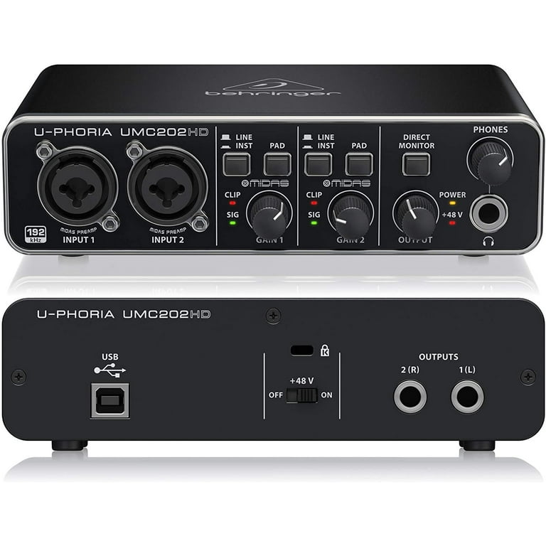 Behringer Umc202hd Usb Audio Interface Computer Recording, 60 OFF