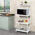 thumbnail image 3 of PetFurnishn 4-Tier Kitchen Microwave Storage Rack Oven Stand Strong Mesh Wire Metal Shelves Free Standing Bakers Rack Shelving Utility Unit, 23.5" Lx13.5 Wx53.5 H (White), 3 of 9