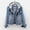 Light Blue, variant on Dyfzdhu Denim Jacket for Women Vintage Button Down Distressed Long Sleeve Jean Coat With Pocket