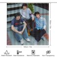 thumbnail image 2 of Trillizos Sturniolo-theme 4-Piece Shower Curtain Set with Rugs, Waterproof Bathroom Decor Set Includes Bath Mat, U-Shaped Rug, Toilet Lid Cover and Curtain with Hooks, 2 of 6