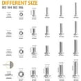 thumbnail image 3 of VIGRUE 304 Stainless Steel Screws and Nuts, M3 M4 M5 M6 Hex Socket Head Cap Screws Assortment Set Kit with Storage Box (520 Pcs Hex Button Head Cap Screws Nuts), 3 of 7
