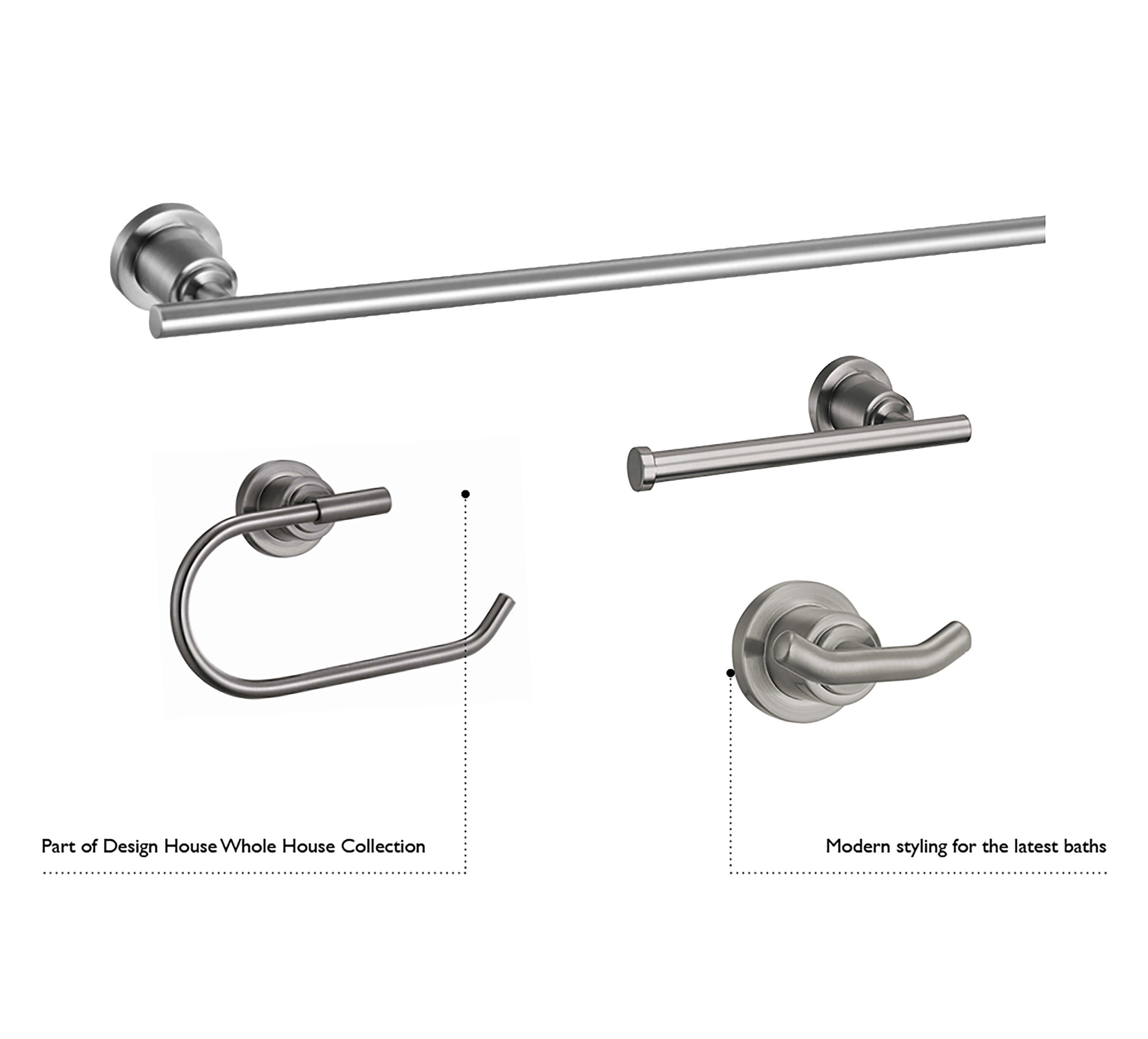 Design House Geneva Modern Bathroom Toilet Paper Holder, Polished Chrome