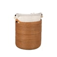 thumbnail image 6 of Kouboo Laguna Round Rattan With Ear Handles Basket For Organizing, Living Room, Blankets, Toy Bin, Laundry And Plants, Honey Brown, 6 of 7