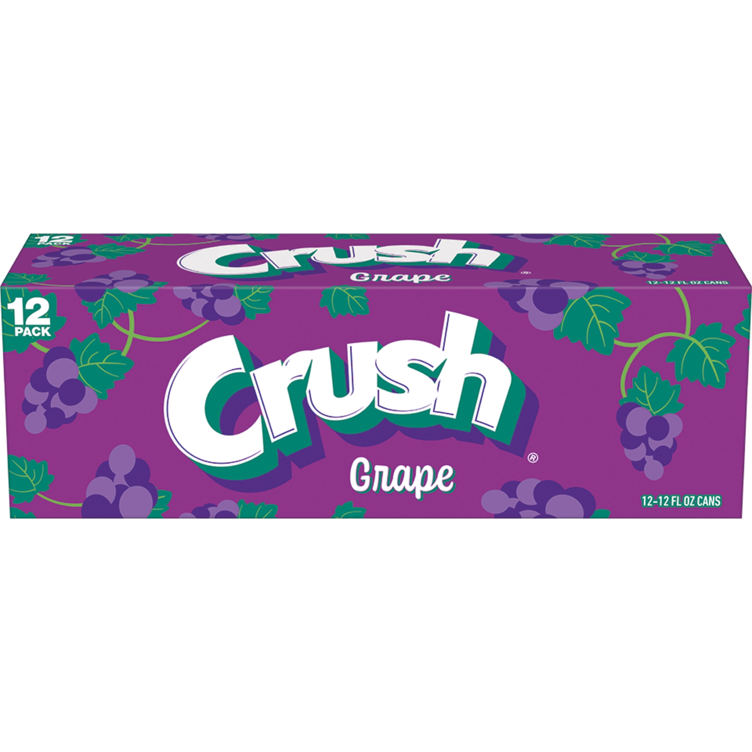Crush Caffeine Free Grape Soda Pop, 12 fl oz, 12 Pack Cans