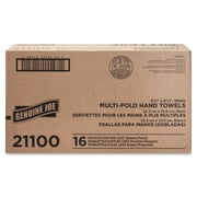 Genuine Joe Multifold Towels - 1 Ply - Multifold - 9.20 X 9.40 - White - Interfolded, Embossed, Anti-contamination, Chlorine-free, Absorbent, Moisture Resistant - For Restroom, Public Facilities