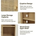 thumbnail image 5 of Rattan Bathroom Wall Cabinet, Boho Medicine Cabinet with Aeched Door and 3 Open Shelves, Over The Toilet Space Saver Storage Wall Mounted for Kitchen, Laundry, Dining Room, Natural, 5 of 7