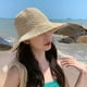 thumbnail image 3 of Sombrero de paja con lazo transpirable y circunferencia de 54-58 cm, sombrero de verano plegable de ala grande, sombrero para el sol para playa y mar, 3 of 6