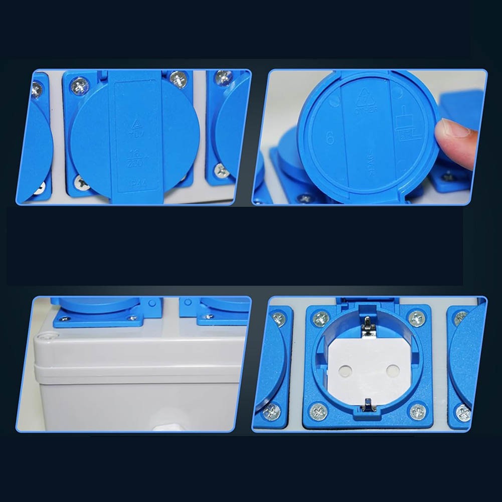 Clupup Household Outdoor Waterproof 220-250V 16A Distributor Socket Box Wall Mounted Home Electric Car Charging Sockets Box