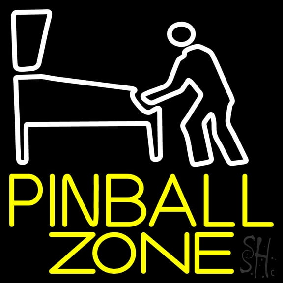 Pinball Zone LED Neon Sign 24 x 24 - inches, Black Square Cut Acrylic Backing, with Dimmer - Bright and Premium built indoor LED Neon Sign for wall décor, arcarde, and storefront.