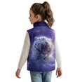 thumbnail image 2 of Xixirimido White Tiger Galaxy Pattern Kids Zip-up Vest for Girls Boys Sleeveless Fleece Vest with Pockets Stand Collar Jacket Kids Fall Winter Outwear for 3T, 2 of 6