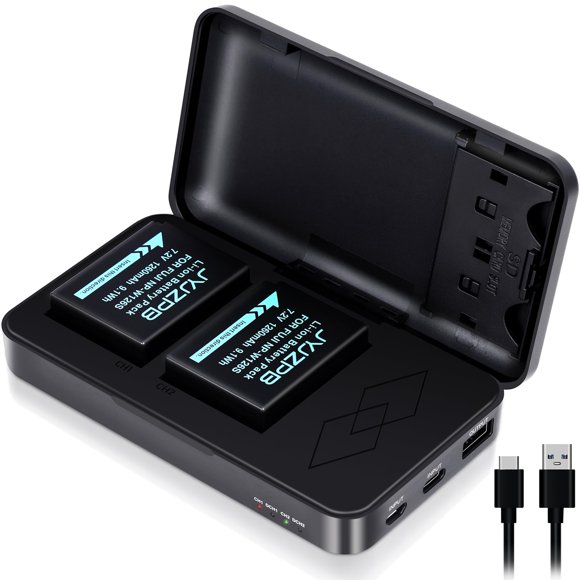 Batería JYJZPB NP-W126S, paquete de 2 unidades y cargador para cámaras Fujifilm