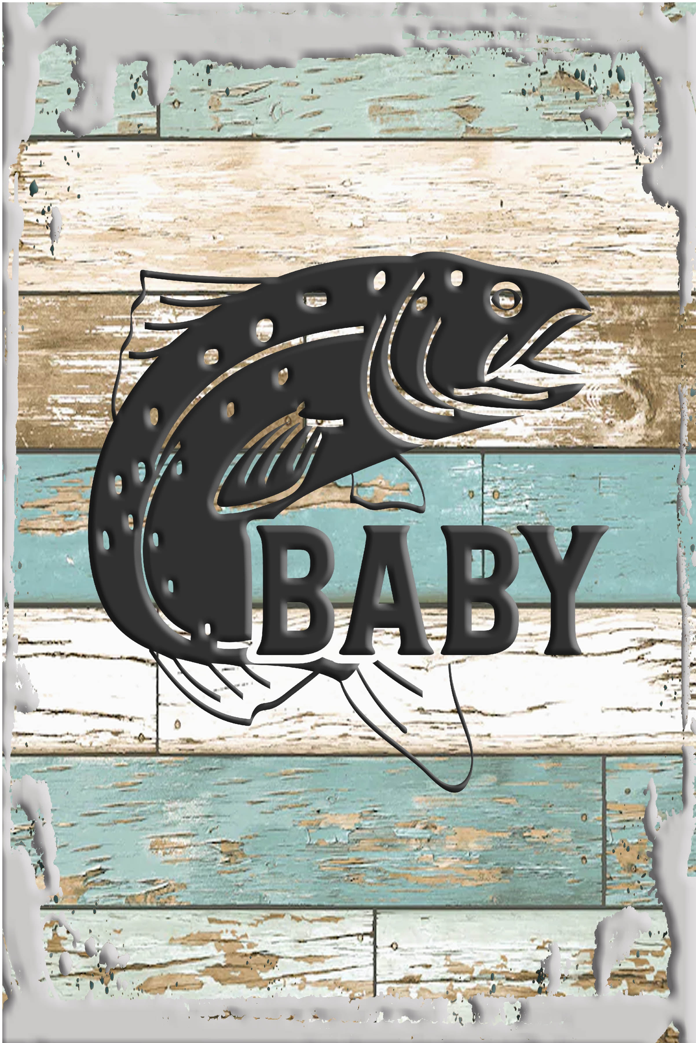 Trout baby child fisherman fishing family river fish White Wall Art Decor  Funny Gift 