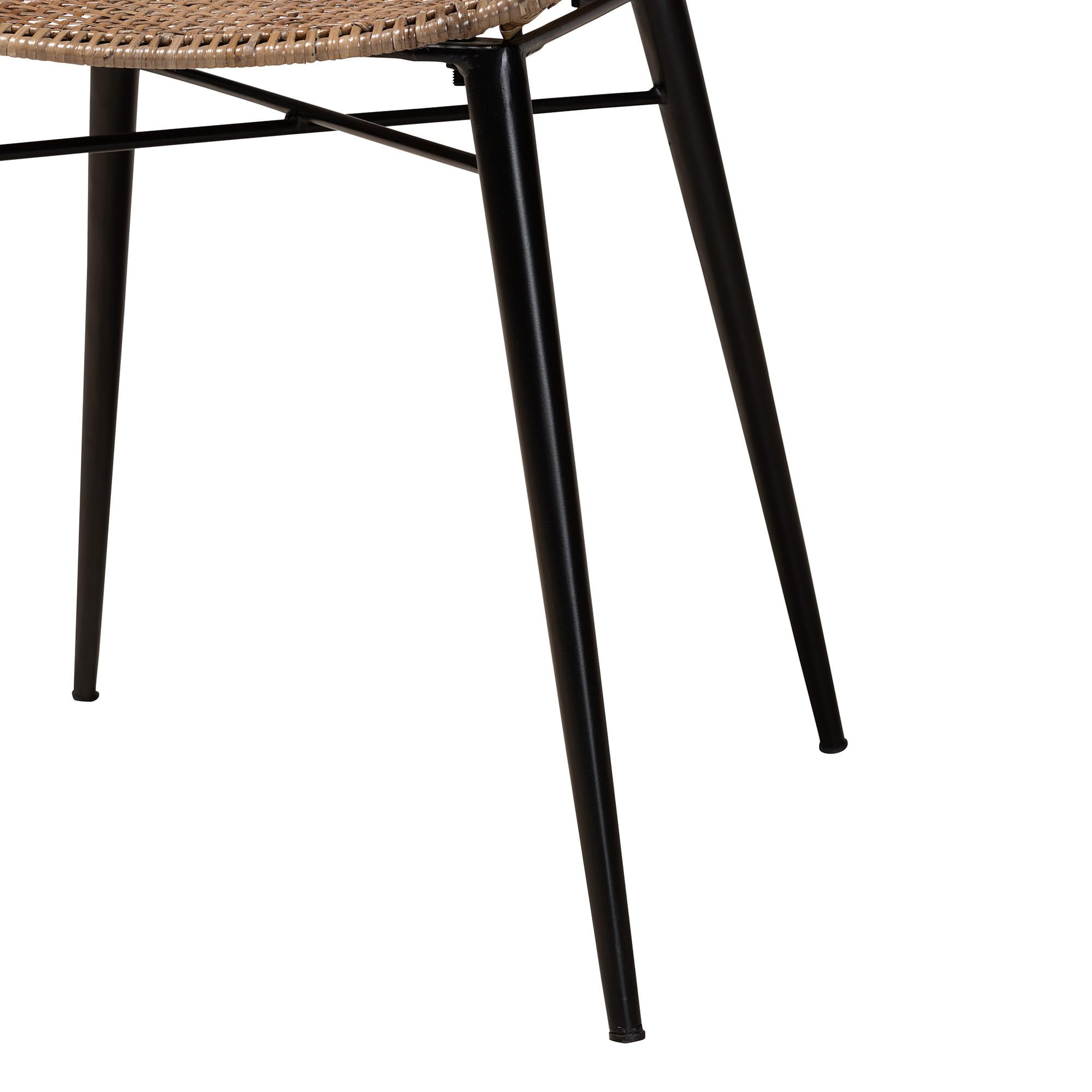 bali & pari Ballerina Rattan BOHO Dining Chairs, Set of 2, Greywash