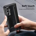 thumbnail image 6 of ShellTech for Samsung Galaxy Z Fold 7 Leather Hard PC Plating Case with Pen Holder & Slim Stylus, with Kickstand, Hinge Protection, Screen Protector, Retro Leather Protective Cover,Black, 6 of 7