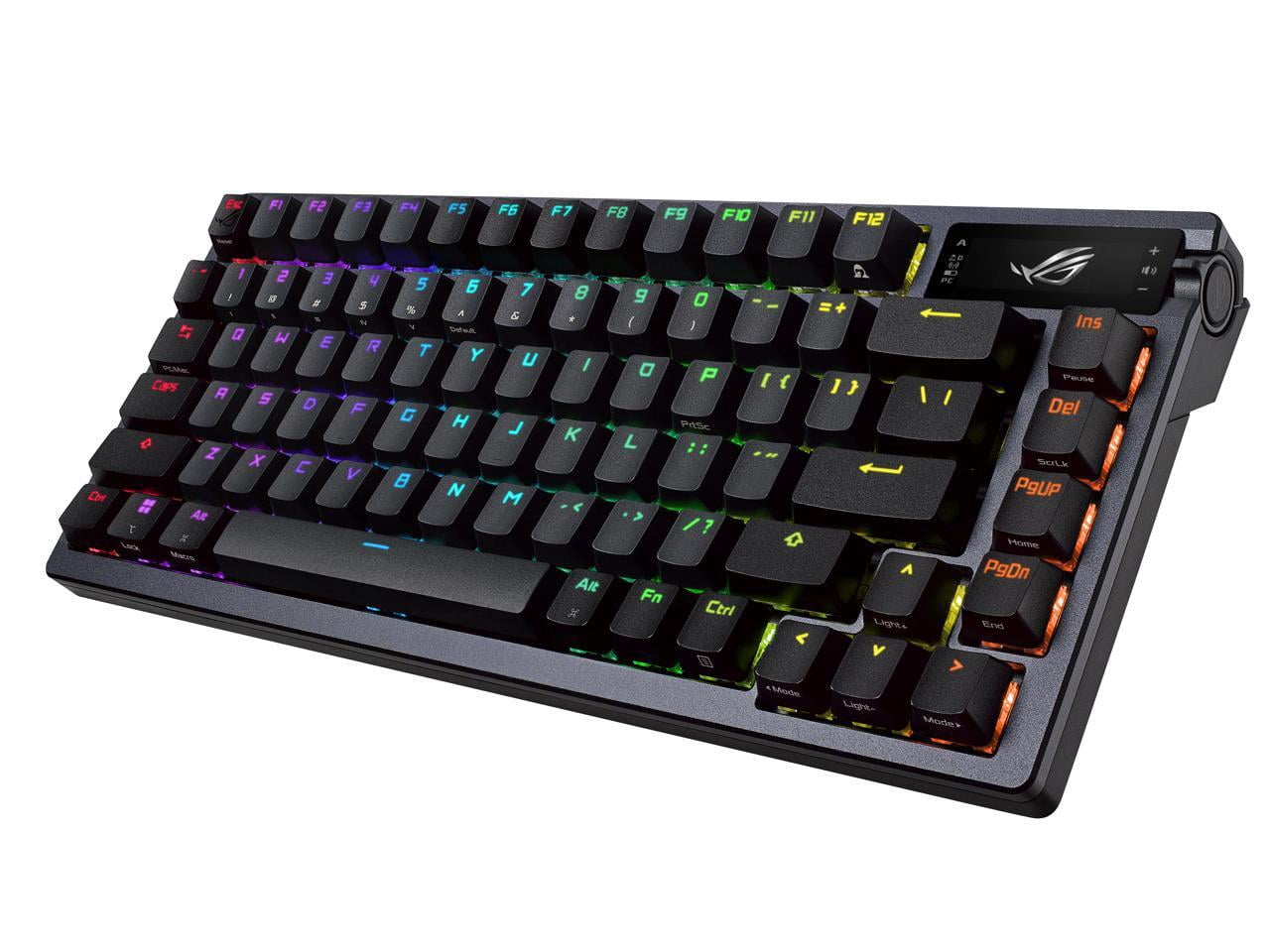 ASUS ROG Azoth 75 Wireless DIY Custom Gaming Keyboard - OLED display, Hot-Swappable Pre-lubed ROG NX Storm Switches & Keyboard Stabilizers, PBT Keycaps, RGB