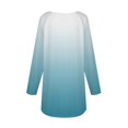 thumbnail image 4 of Womens Tops Women's Casual Plus SizeLong Sleeved Round Neck Gradient Printing T-shirt Top Pullover Shirts for Women Kagetolytai Cyan L, 4 of 5