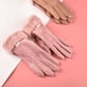 thumbnail image 4 of Guantes de pantalla táctil para mujer, bonitos y cálidos guantes de gamuza de terciopelo para montar en motocicleta para estudiantes, 4 of 5