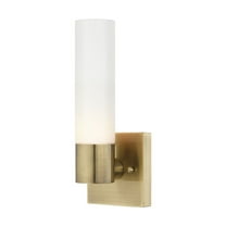 Livex Lighting Aero 1-Light Twist Lock Glass/Metal Wall Sconce in Antique Brass