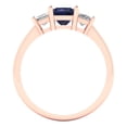 thumbnail image 4 of Three-Stone Engagement Ring for Women - 1.11ct Simulated Blue Sapphire in 14K Rose Gold Promise Ring, 4 of 6