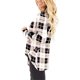 thumbnail image 1 of Jumpingount Camiseta de mujer Camiseta suelta de manga larga Blusa larga Top de cuello en V de otoño Prendas para la parte del cuerpo Tela escocesa de albaricoque S, 1 of 6