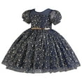 thumbnail image 2 of Girls Sequins Tutu-Dresses Layered-Tulle Size 4-12 Toddlers Kids Cute Short Puffed Sleeve Crewneck A-Line Birthday Evening Party Dress, 2 of 5