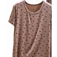 thumbnail image 5 of Bovxnpu Women's Pajamas Set Cotton Loose Floral Short Sleeve Capris Pants Pajamas Set, 5 of 5
