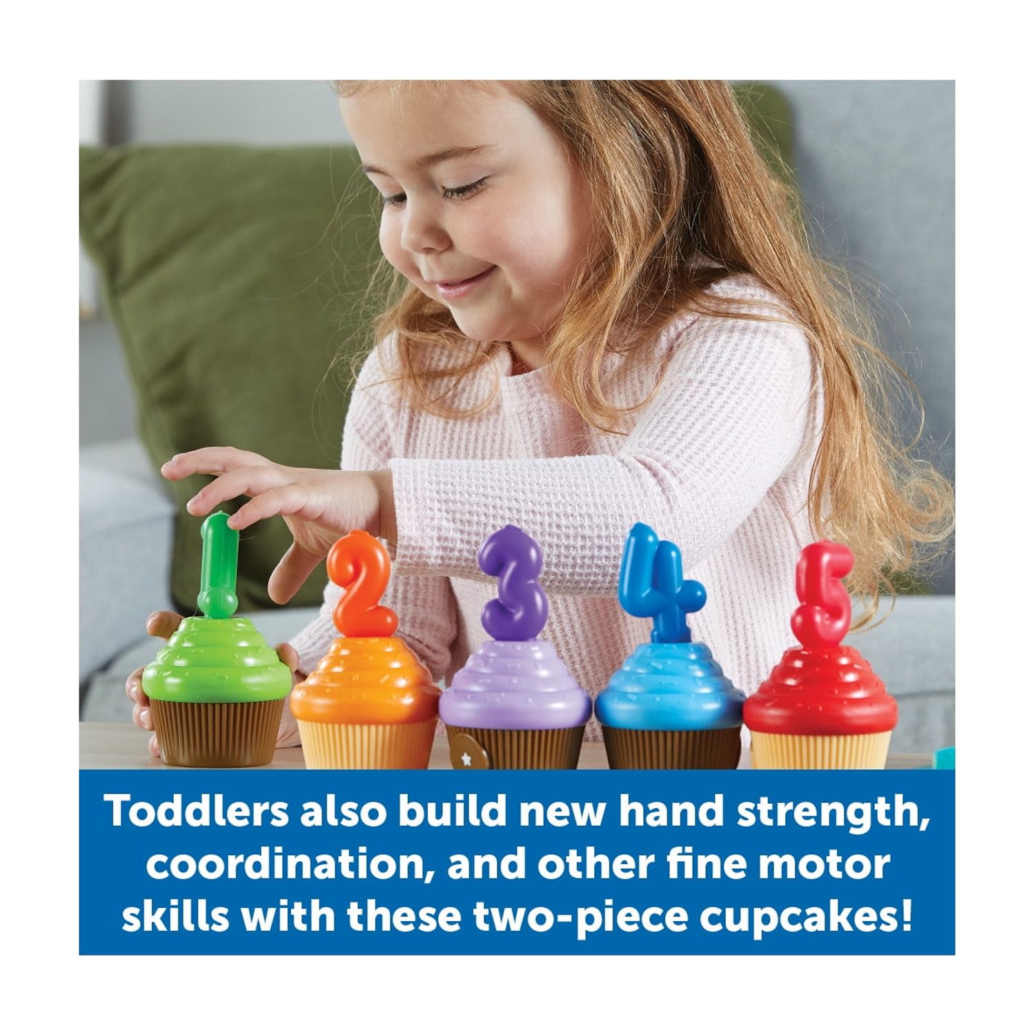 Learning Resources Counting Cupcakes, 15 Pieces, Ages 18 Months+, Toddler Toys