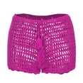 thumbnail image 5 of Swim Shorts For Women Lace Tummy Control High Cut Bathing Suit Comfortable Ruched Scrunch Swimsuit Bottom Hot Pink S, 5 of 8