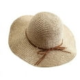 thumbnail image 5 of COCOpeaunt New Simple Foldable Wide Brim Floppy Girls Straw Hat Sun Hat Beach Women Summer Hat UV Protect Travel Cap Lady Cap Female, 5 of 6