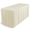 thumbnail image 3 of Lann's Linens 6' Trade Show Table Cover, Ivory - Open Back Fitted Tablecloth, 3 of 6