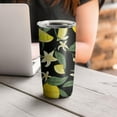 thumbnail image 4 of 20oz Insulated Tumbler, Travel Coffee Tumbler with Lid, Cup Holder Friendly Travel Coffee Mug, Stainless Steel Thermos, 20 Oz Tumbler, Reusable Insulated Coffee Mug with Lid ( Lemon ), 4 of 7